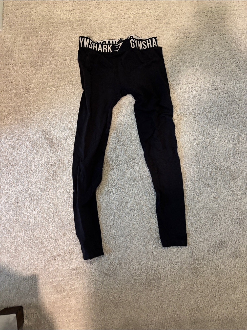 Gymshark Black Leggings with Logo Waistband